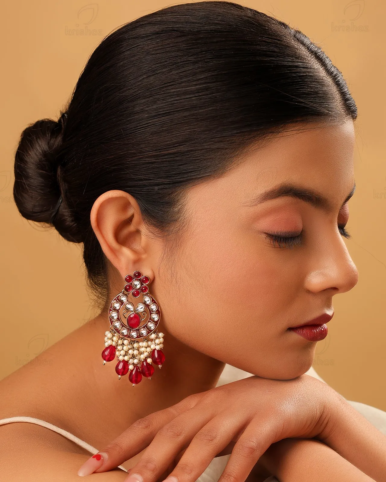 Sahar Kundan Dangler Earrings - RANG