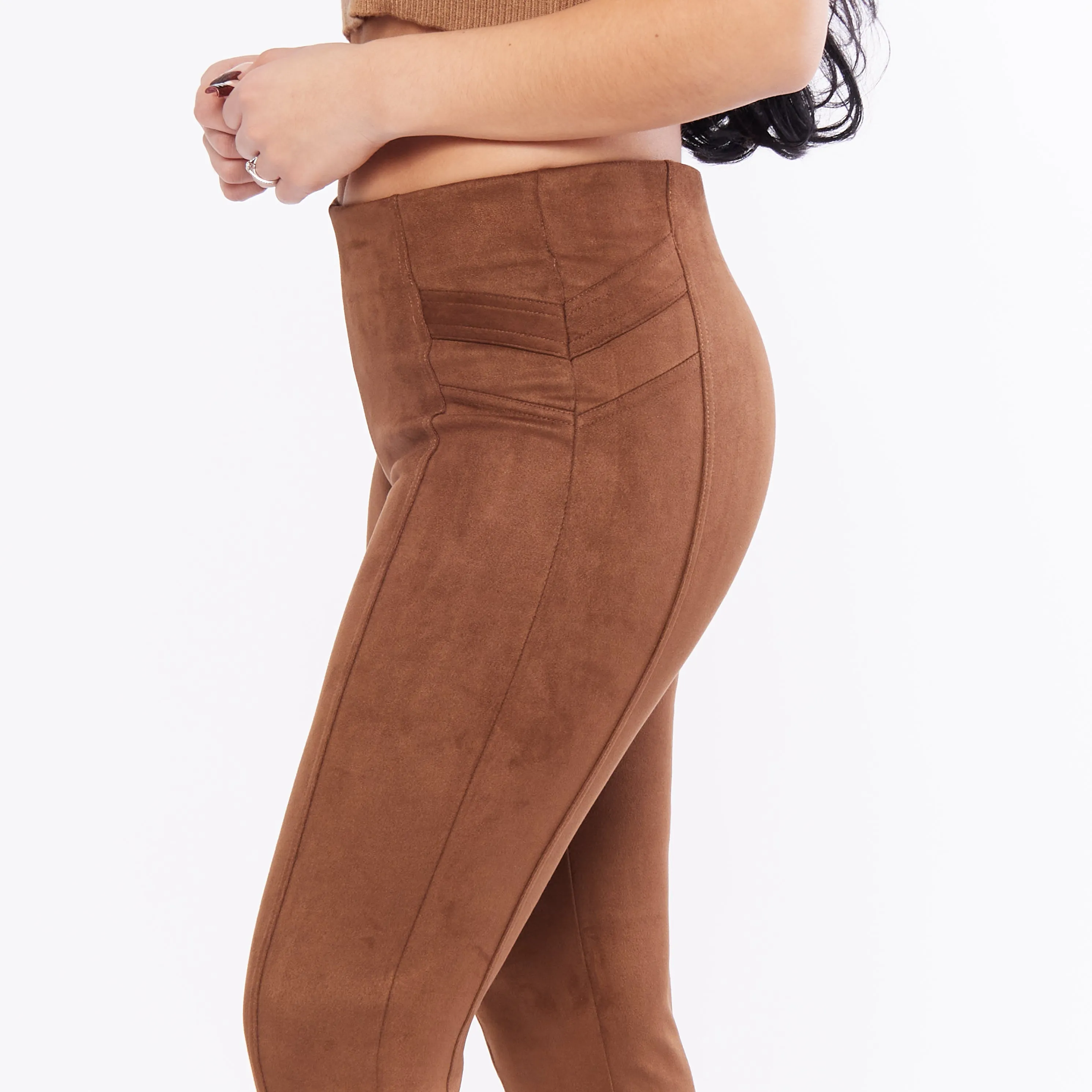 Seamed Suede Skinny Legging