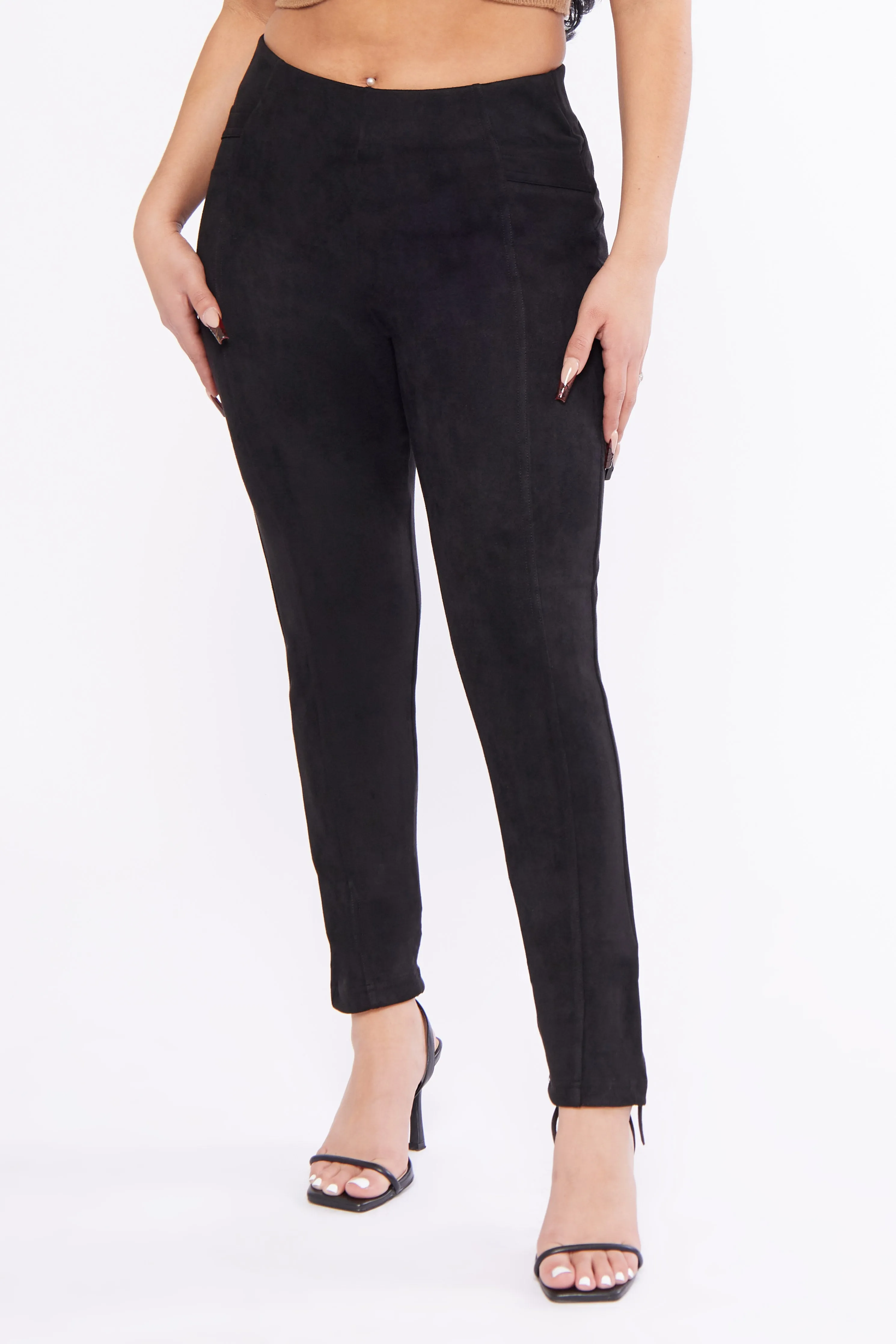 Seamed Suede Skinny Legging