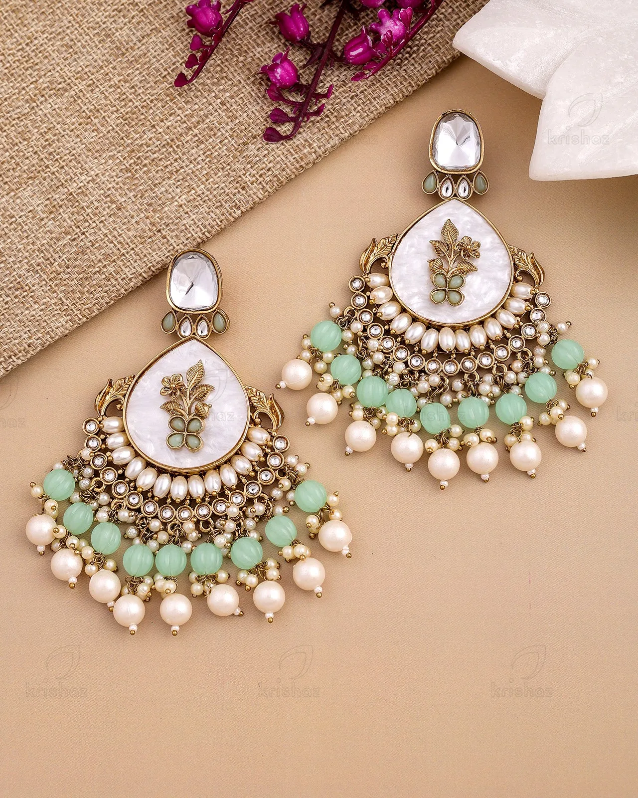 Shobhita Kundan Dangler Earrings - RANG