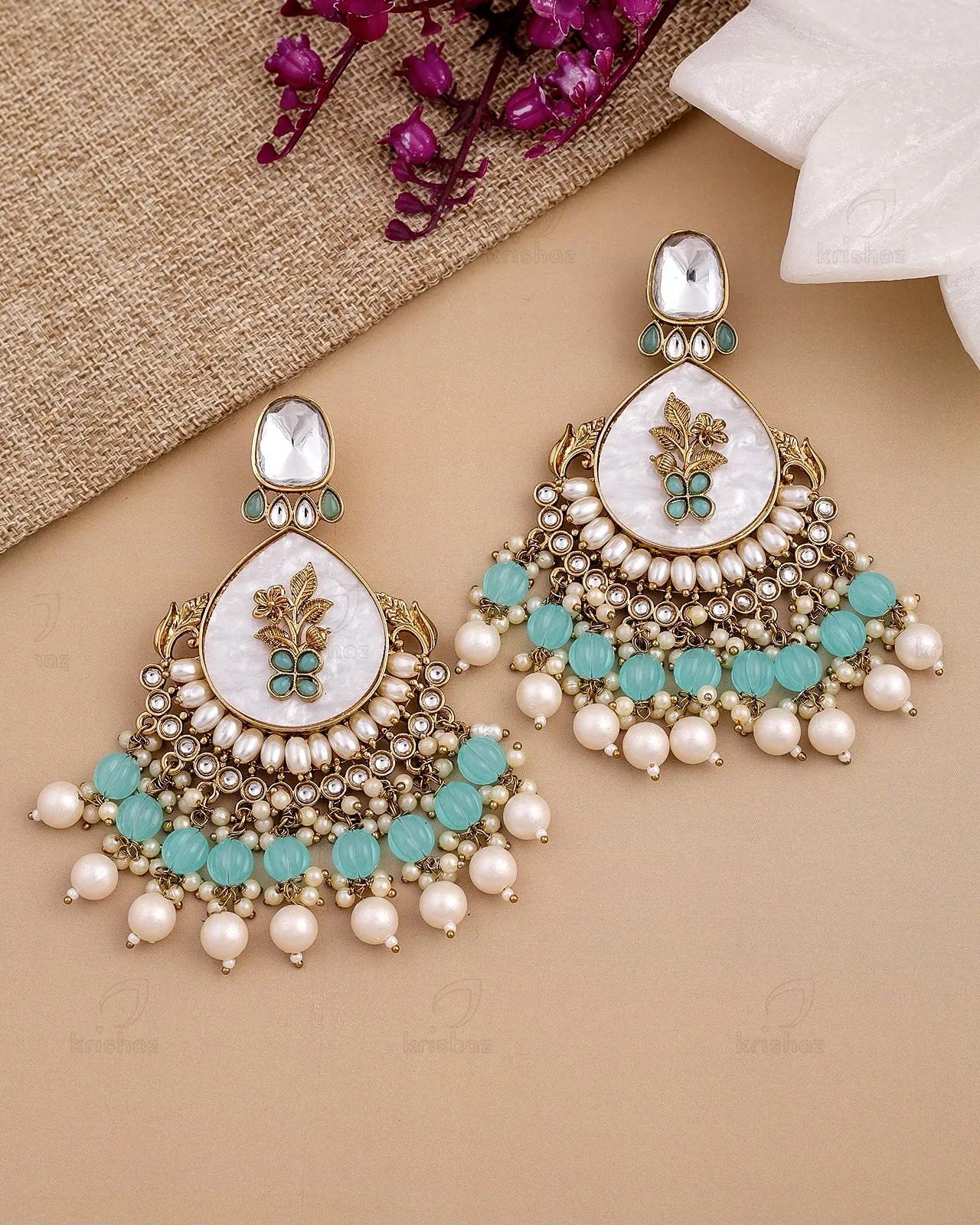 Shobhita Kundan Dangler Earrings - RANG