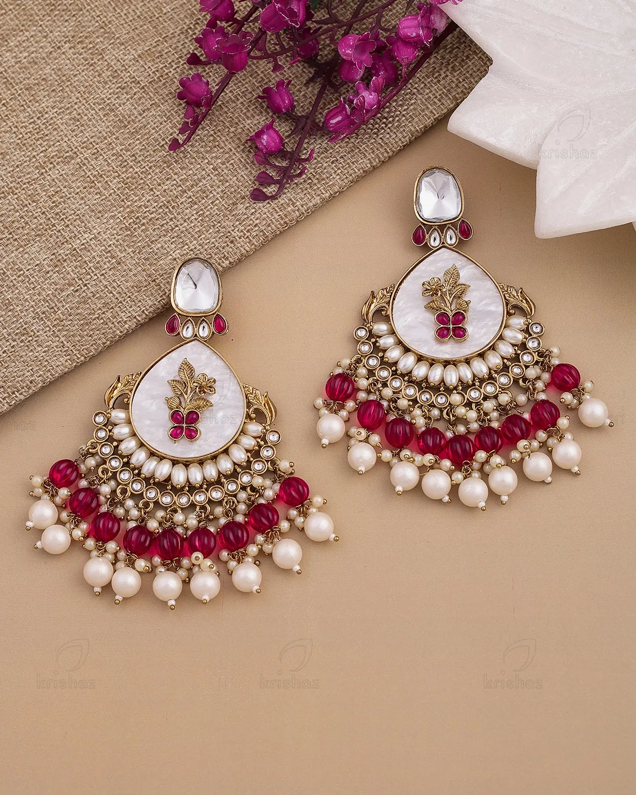 Shobhita Kundan Dangler Earrings - RANG