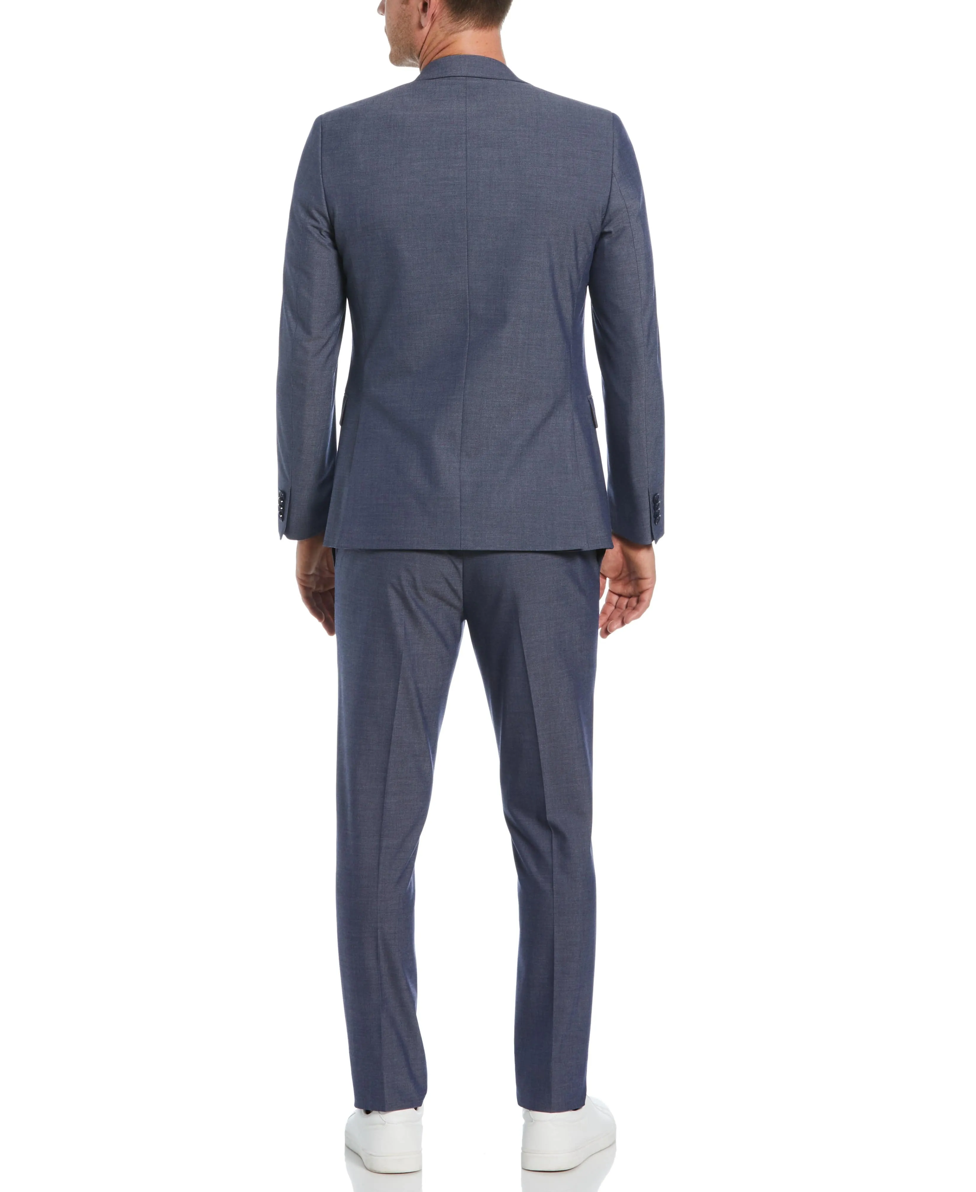 Slim Fit Blue Notch Lapel Iridescent Suit