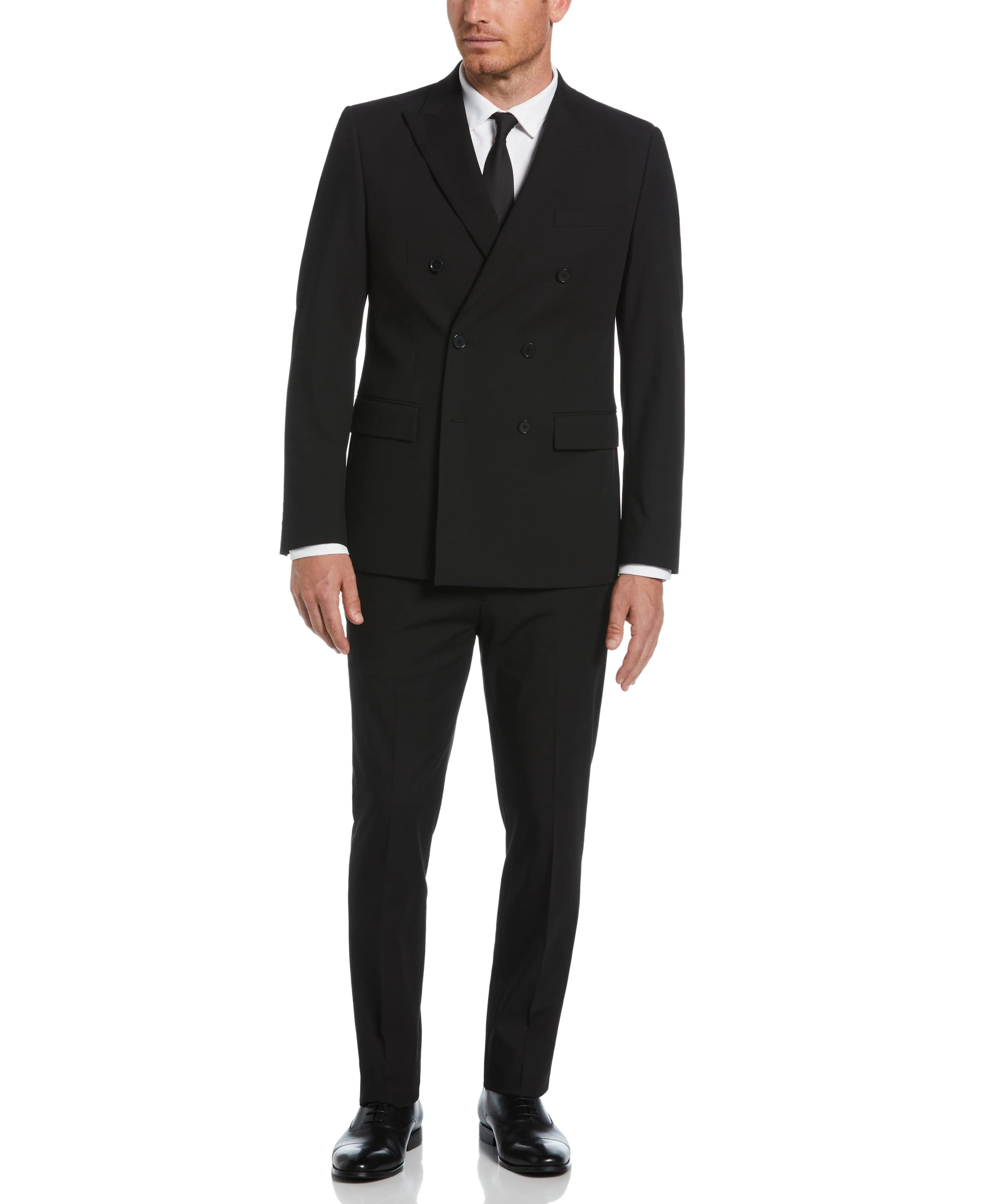 Slim Fit Double Breasted Peak Lapel Suit Jacket