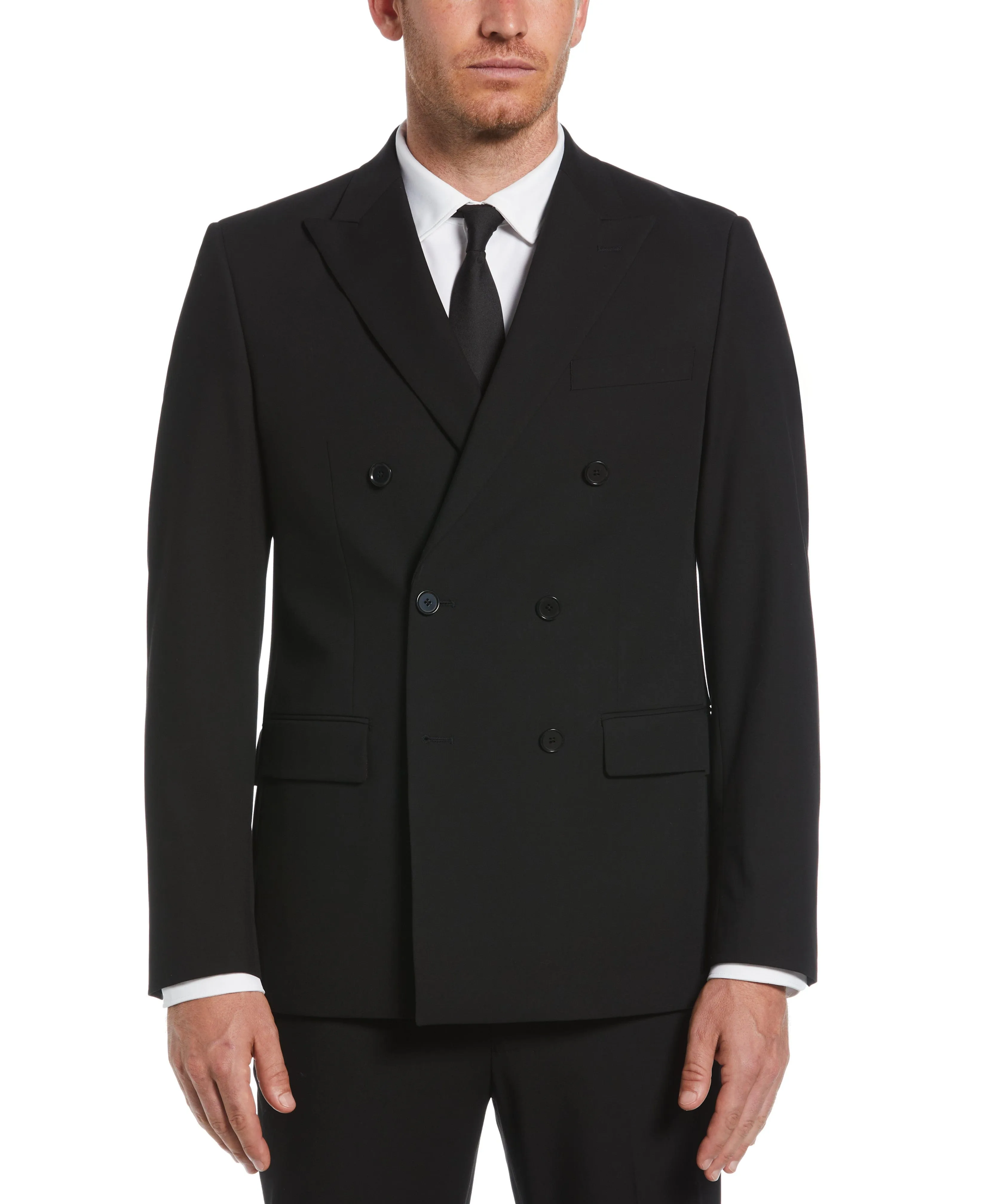 Slim Fit Double Breasted Peak Lapel Suit Jacket