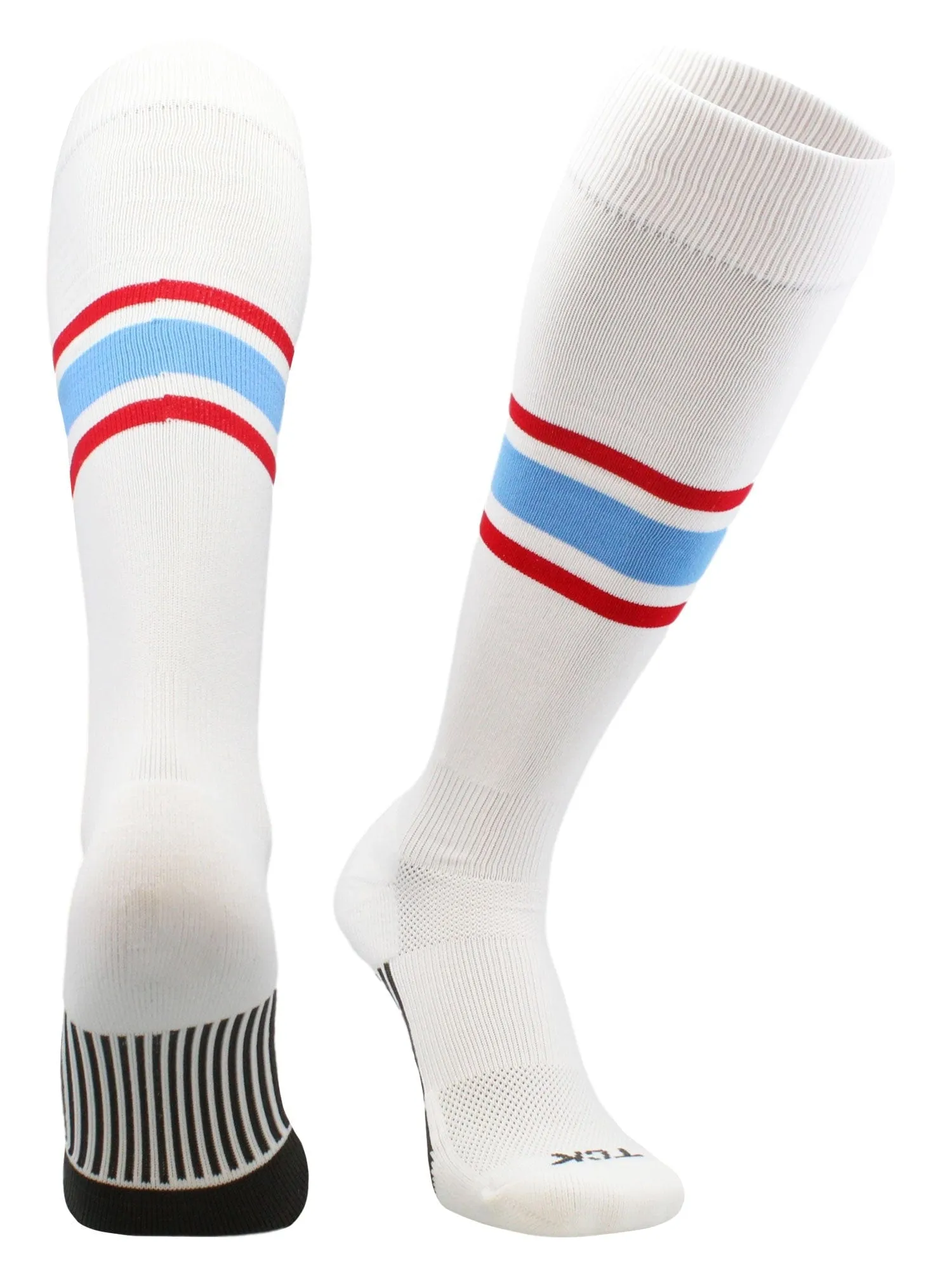 Striped Baseball Socks Over the Calf Dugout Pattern E