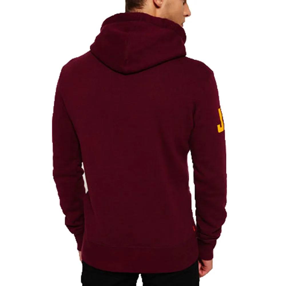 Superdry Mens High Flyer Reworked Hoodie - Rich Burgundy