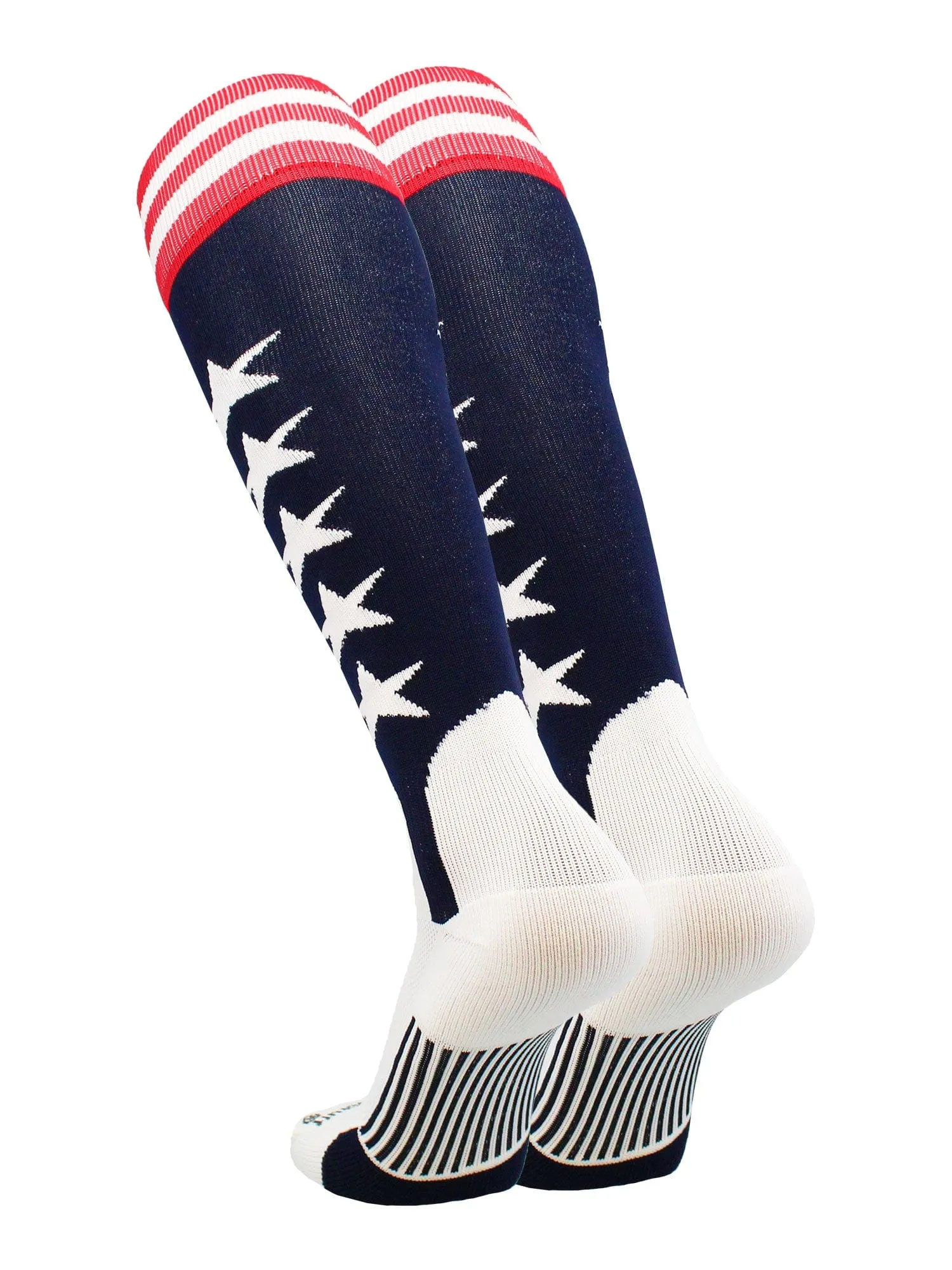 USA Flag Baseball Patriotic Stirrups Socks with Stars and Stripes