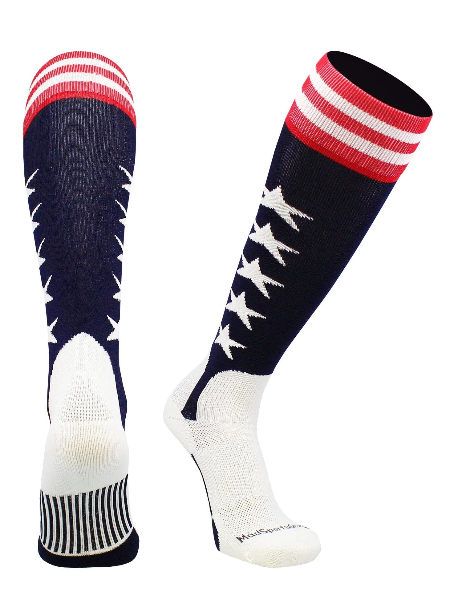 USA Flag Baseball Patriotic Stirrups Socks with Stars and Stripes