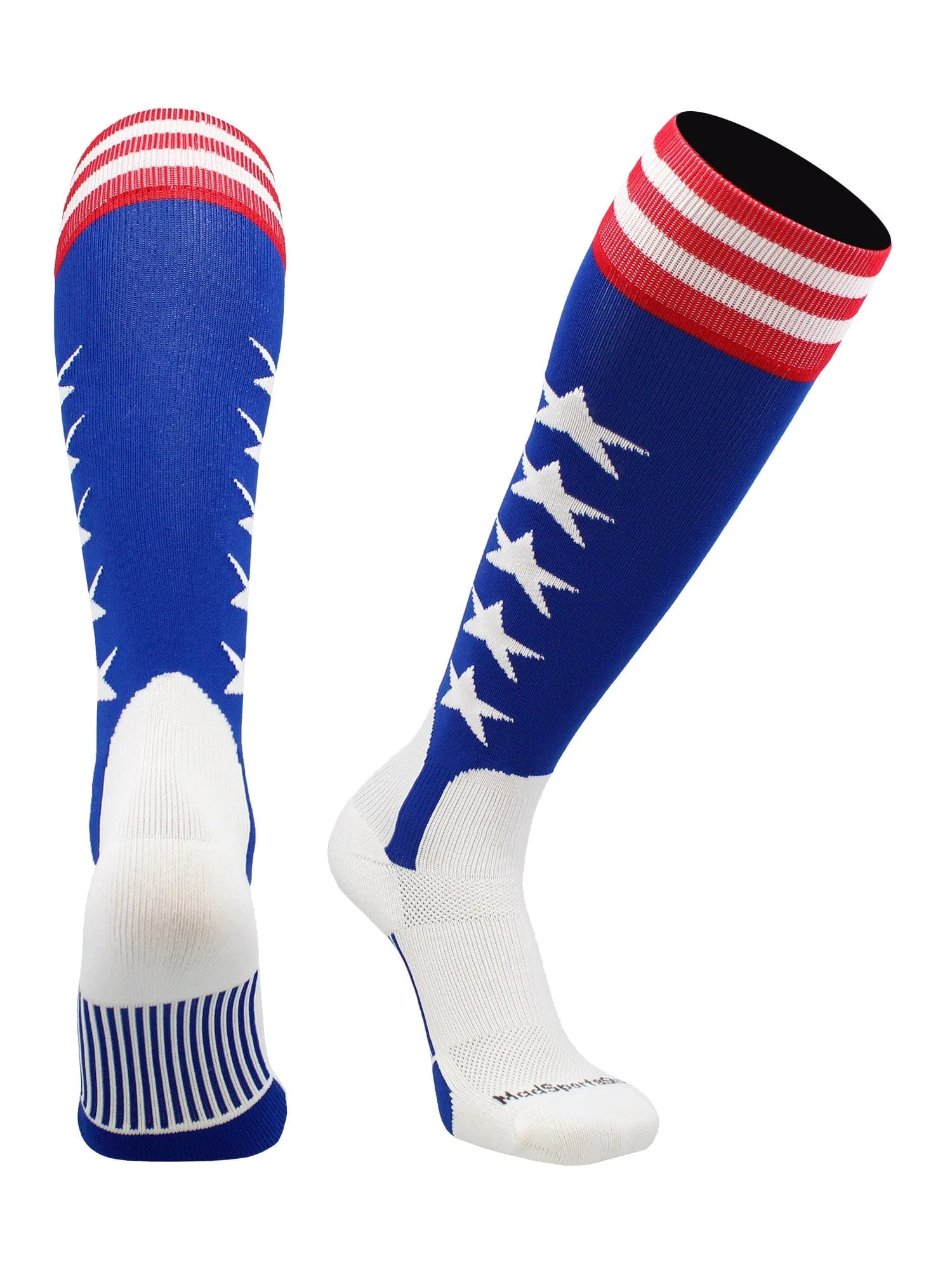 USA Flag Baseball Patriotic Stirrups Socks with Stars and Stripes