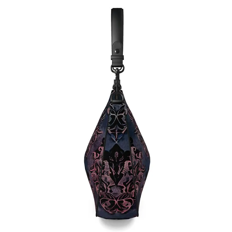 Vampire Art Grunge Goth Damask Curve Hobo Bag