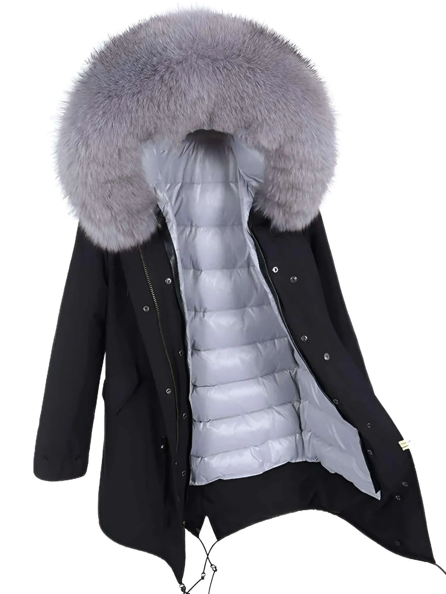 White Duck Down Women's Real Fur Coats