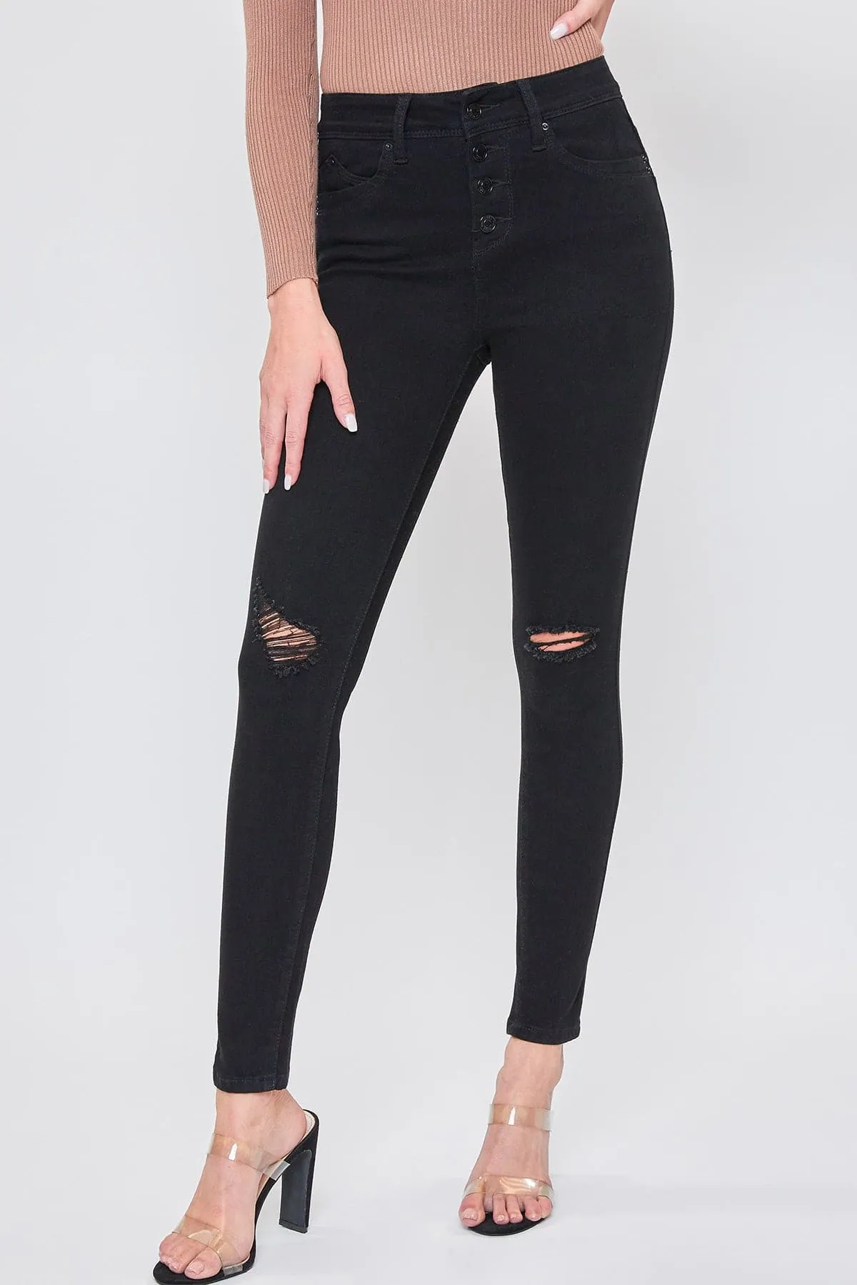 Women's Sustainable WannaBettaButt Button Fly Skinny Jeans