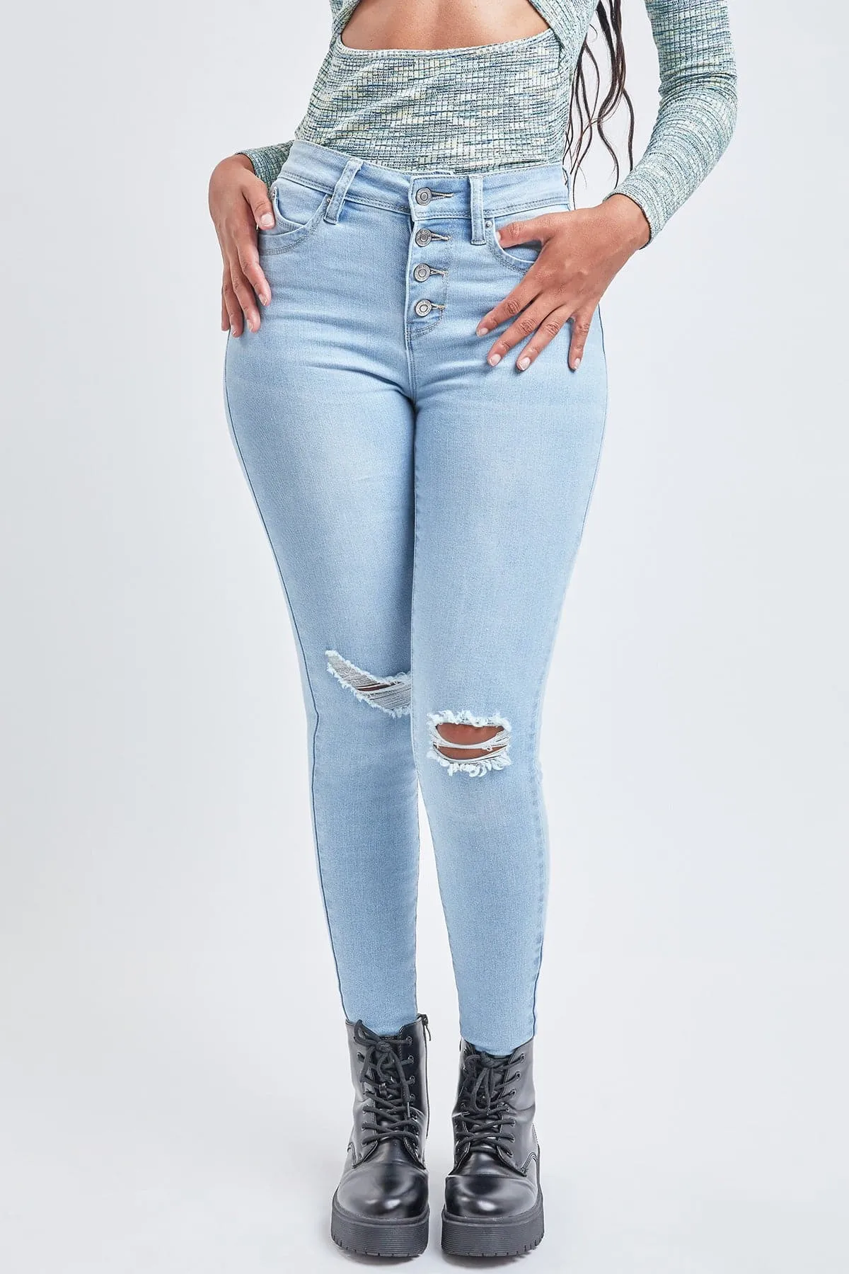 Women's Sustainable WannaBettaButt Button Fly Skinny Jeans